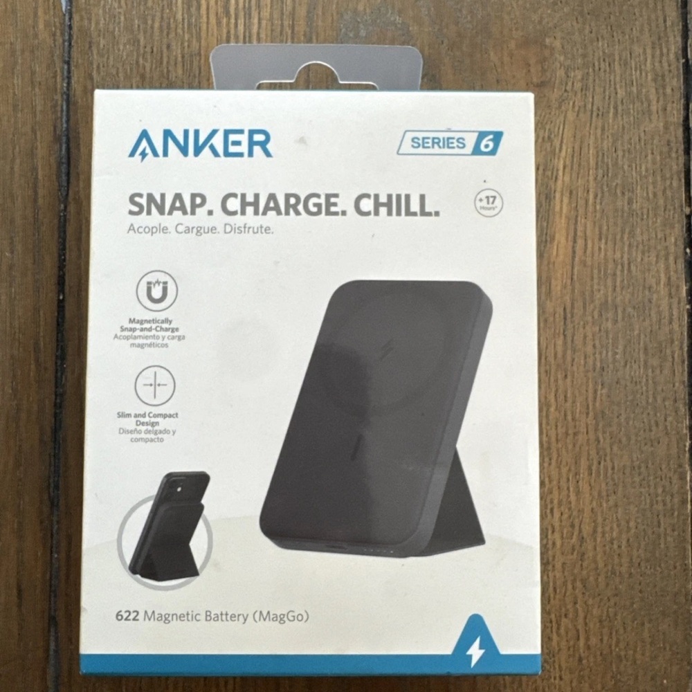 Anker 622 MagGo Magnetic Battery 5000mAh Snap Stand Wireless Charger Black